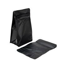 Offre d'usine : Sachets d'emballage pour café noir, refermables, imprimés sur mesure, à fond plat, pour grains torréfiés, sachet de café à huit soudures latérales