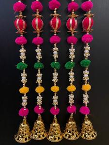 Decoración Colgante para Puerta India, Campanas Doradas, Gruhapravesam, Decoración Colgante de Pared para Bodas Indias, Haldi, Mehndi, Fondo Decorativo para Festivales de Puja - Product Image 5