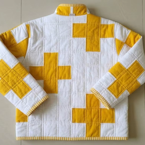 Chaqueta Casual Holgada para Hombre, Estilo Coreano, Gruesa, con Parches Blancos y Negros, de Manga Larga - Product Image 2