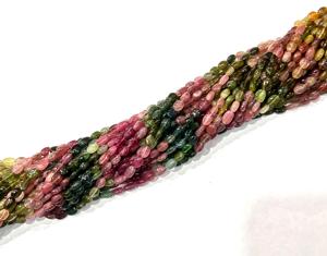 Perles en pierre de tourmaline naturelle multi brins lâches en forme ovale pépites perles de culbutage - Product Image 6