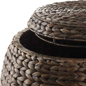 Cestas de Almacenamiento de Jacinto de Agua Rústicas y Ecológicas de Alta Calidad con Asas y Tapa, Organizador Multifuncional para Ropa, Hogar, Oficina, Dormitorio - Product Image 3