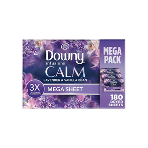 Toallitas Suavizantes para Secadora Downy Calm Mega, Toallitas Grandes para Lavandería y Secadora, 180 Unidades - Product Image 1