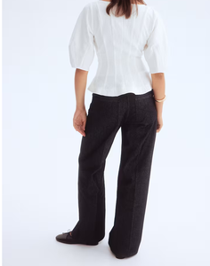 Robes pour femmes de qualité standard Top Peplum à col rond structuré blanc pour la vente à l'exportation dans le monde entier - Product Image 3