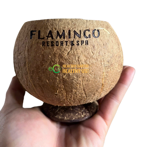 ชามกะลามะพร้าวออร์แกนิกทำด้วยมือชามขัดเงาเป็นมิตรต่อสิ่งแวดล้อมพร้อมช้อนสำหรับเสิร์ฟขนมข้าวหรือสลัดผลไม้สำหรับงานปาร์ตี้ - Product Image 6