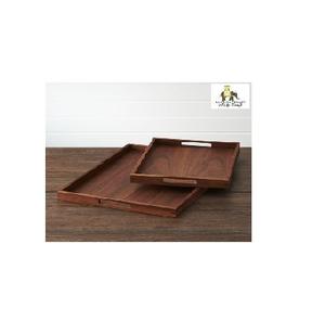 Bandeja de bambú natural y madera Cocina Sala de estar Comida Fruta Bandeja de transporte Fabricante Bandeja DE SERVICIO DE MADERA directa - Product Image 3