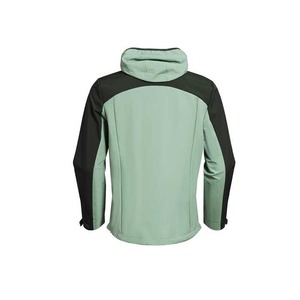 Veste softshell décontractée pour hommes, col montant à fermeture éclair et à capuche imperméable pour l'escalade et la randonnée en plein air, vente en gros - Product Image 2