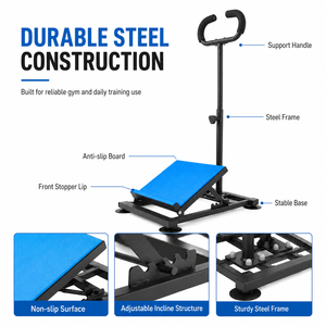 BNcompany-Tablero de acero para sentadillas con asa, tabla de inclinación ajustable portátil y Camilla de pantorrilla para uso en el gimnasio - Product Image 4