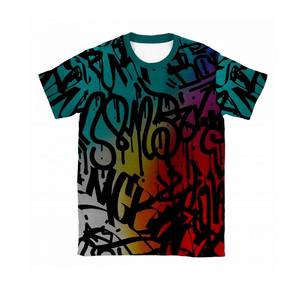 Propio logotipo sublimación Allover impreso hombres venta al por mayor calidad superior 180 GSM Camiseta de manga corta - Product Image 1