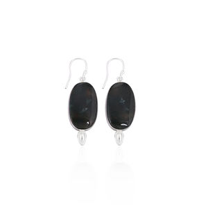 Nouveauté Boucles d'oreilles en agate de sang bohème Vente chaude Boucles d'oreilles pendantes en laiton plaqué argent pour femmes Cadeaux Bijoux - Product Image 1