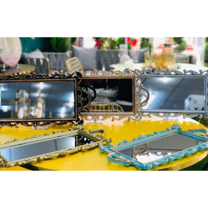 Las Más Nuevas bandejas de decoración modernas para restaurantes de hoteles, bandejas decorativas con marco de Metal Chapado en espejo para gran oferta - Product Image 2