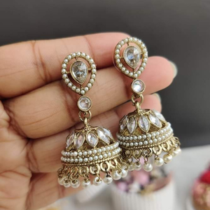 Handcrafted Flower <b>Earrings</b> For Women Gold Plated Ethnic Style Jhumka Jhumki <b>Earrings</b> Indian Jewelry for Wedding Party & Gifts - Product Image 6