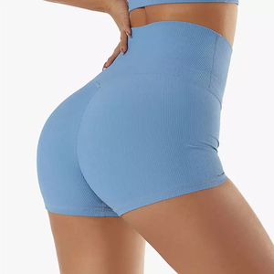 Las mejores llegadas Conjuntos de fitness para gimnasio para mujer Mallas de entrenamiento de manga corta Yoga Top Transpirable 80% Nylon/20% Spandex sin costuras - Product Image 5
