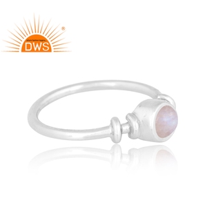 แหวนเงินสเตอร์ลิง925ออกแบบล่าสุดเครื่องประดับสายรุ้งธรรมชาติมูนสโตน - Product Image 2