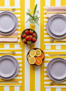 Mantel moderno con rayas amarillas -Resistente a las manchas- Minimalista, repelente a las manchas, ajuste personalizado - Product Image 4