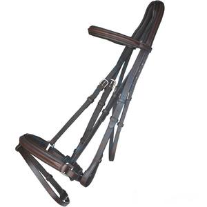Brida de caballo de gran oferta marrón, brida de cuero para caballos, brida de corona única de tamaño completo, brida de caballo ecuestre de caza/espectáculo económico - Product Image 1