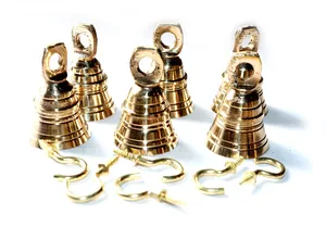 Solid Brass <b>Bells</b> For home decor 2 inch size Set of 6 With hooks Christmas <b>bells</b> hanging crafting ornaments By MEHAK IMPEX - Product Image 5