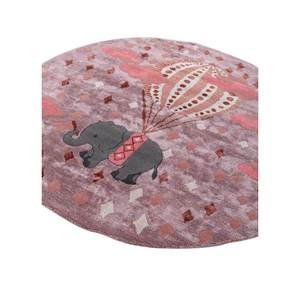 Alfombra de Lana y Viscosa Hecha a Mano en Rosa Confeti y Morado para Decoración de Bebés y Niños-Tra-14876 - Product Image 2