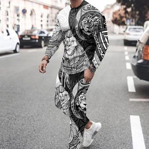 Chándal de retazos para hombre, conjuntos de maternidad de algodón y poliéster personalizados, ropa de calle para hombre al por mayor OEM - Product Image 1