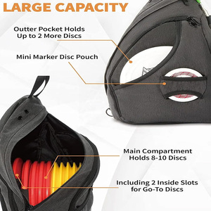 กระเป๋าออกกำลังกาย Mess Sports Custom Pu ขนาด 30L-40L แบบสะพายไหล่เดียว สำหรับใส่จานกอล์ฟ พร้อมช่องเก็บของอื่นๆ ระบายอากาศได้ดี กันน้ำ - Product Image 2