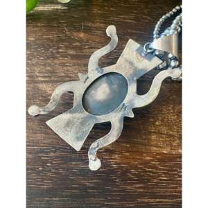 Handmade Ethnic Religious Style Chimney Butte #8 Turquoise & Coral Bezel Setting Pendant <b>Charm</b> Pendants Sterling <b>Silver</b> - Product Image 5