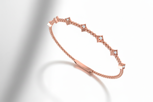 Bracelet en diamant en forme d'étoile Pansak Or 14 carats |   Bracelet de luxe en diamants naturels |   Diamant taille brillant 0,15 CTTW, 7 pièces, rhodié - Product Image 3