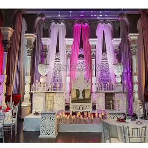 Decoración de escenario de recepción de tema marroquí, escenario de boda blanco encantador, paneles de fibra increíbles, decoración de escenario - Product Image 1