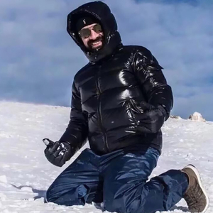 Chaqueta Acolchada Impermeable con Capucha para Hombre, Estilo Casual, con Cuello Alto, Colores y Logotipo Personalizados para Uso en Exteriores en Invierno - Product Image 3