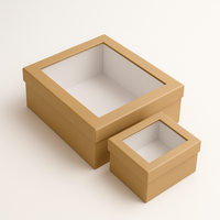 Boîte-cadeau en papier kraft taille personnalisée avec fenêtre pour boulangerie, savon et petits articles de vente au détail