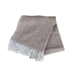 Mantas de lana de tartán de espiga de diamante marrón de diseño personalizado al mejor precio - Product Image 1