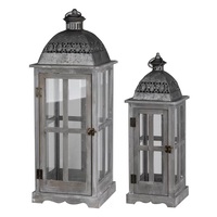 Lanterne de Noël rustique en bois faite à la main avec panneaux en verre, style vintage, pour maison, jardin, patio, mariage, fête