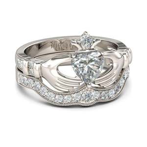 Ensemble de bagues couronne Claddagh en argent sterling Jeulia pour mariage - Product Image 2