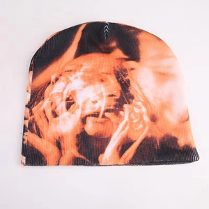 Bonnet d'hiver en tricot chaud à sublimation Vente en gros Bonnets d'extérieur chauds Bonnets élégants pour hommes Jacquard Couleur unie - Product Image 2