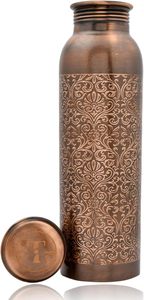Vente chaude rustique grandes bouteilles en cuivre bouteille grande bouteille de Yoga de Fitness en plein air unisexe nouveauté eau en métal - Product Image 5