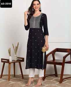 Las colecciones Kurtis readymade de material de rayón pesado más exclusivas con precio bajo y la mejor calidad para ropa informal y de festival - Product Image 3