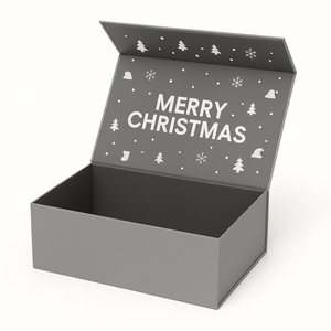 تخزين مجوهرات الذكرى السنوية لحفلات الزفاف عيد الميلاد عيد الحب إغلاق مغناطيسي صناديق هدايا عيد الميلاد الرمادي عشية عيد الميلاد - Product Image 1