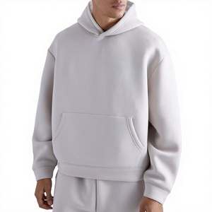 เสื้อฮู้ดดี้โอเวอร์ไซส์ผู้ชาย สีพื้น ผ้าฝ้ายเฟรนช์เทอร์รี่ สวมใส่สบายในฤดูหนาว ระบายอากาศได้ดี ดีไซน์กระเป๋าแบบยาว - Product Image 4