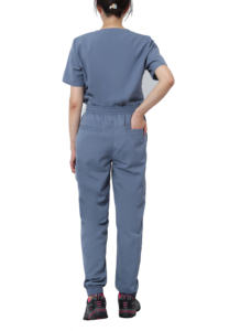 Ensembles d'uniformes de gommage à la figue d'infirmière à manches courtes Costume de gommage personnalisé Uniformes hospitaliers Scrubs d'infirmière médicale - Product Image 2