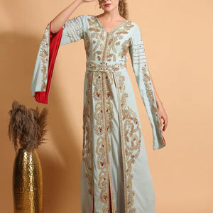 Caftán Marroquí para Mujer Talla Grande, Vestido Bordado con Patrón 3D, Logotipo Frontal, Cintura Natural, Suministro ODM - Product Image 1