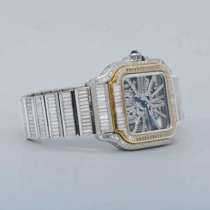 Montres de luxe en diamant moissanite à deux tons tendance pour hommes, style hip-hop, à vendre auprès d'un fabricant indien - Product Image 4