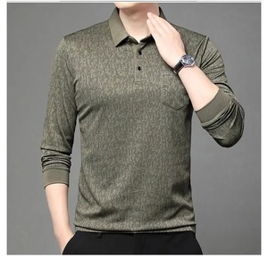 Polos grande taille pour hommes T-shirt à manches longues et à revers Trendy Casual Versatile Polo Tops Vêtements pour hommes - Product Image 2