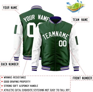 OEM ODM Varsity chaqueta mangas de contraste personalizado nombre del equipo número bordado Universidad Bomber Letterman chaqueta Dropshipping - Product Image 6