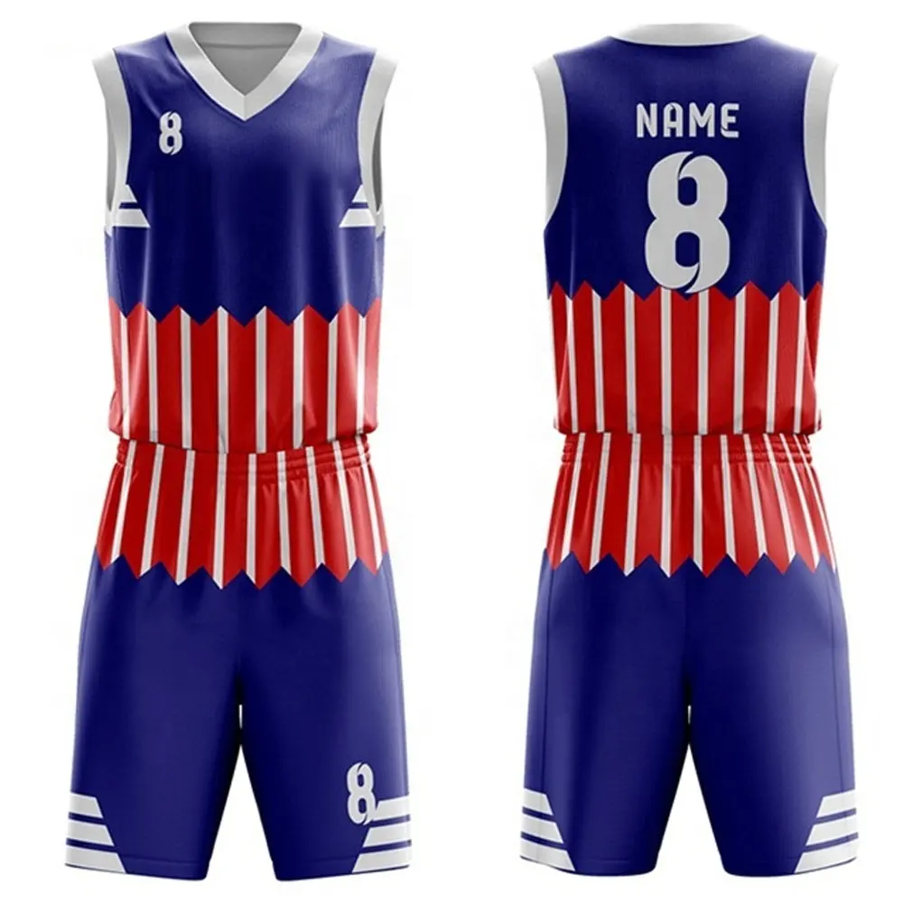 Personalice su propio equipo de baloncesto uniformes reversible baloncesto Jersey conjunto hombre