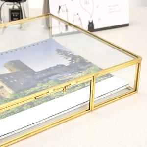 Grande boîte à bijoux artisanale en verre et laiton avec motif gravé, style vintage, taille personnalisée pour la décoration et le rangement à domicile - Product Image 6