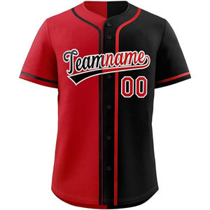 2025 uniforme de béisbol con logotipo personalizado de secado rápido, poliéster transpirable, camisetas sublimadas en negro y rojo, nuevo diseño, ropa de béisbol y softbol - Product Image 2