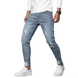2024 pantalones vaqueros para hombre de alta calidad, pantalones vaqueros transpirables ajustados de bajo precio para hombre, pantalones vaqueros ajustados fabricados en Pakistán para hombre - Product Image 6