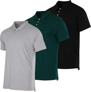 Camiseta Polo de Manga Corta para Hombre, Algodón Jersey de Alta Calidad, Transpirable, con Patrón Sólido, Tallas Grandes, Venta al Por Mayor - Product Image 1