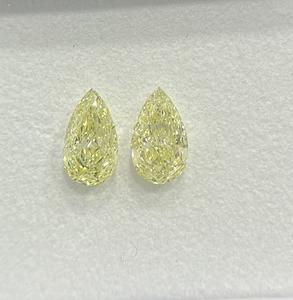 Fancy Light Yellow 3,02 Quilates Pear Cut Diamantes sueltos naturales de lujo si Clarity GIA Certified Diamantes sueltos Naturales de La India - Product Image 1