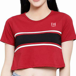 เสื้อยืดตัวสั้นทรงหลวมสำหรับผู้หญิงเสื้อคอกลมออกแบบได้ตามต้องการสีสันที่ทันสมัยที่สุด - Product Image 1