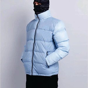 2026 bébé bleu manteau bouffant surdimensionné pour hommes veste rembourrée de créateur lourd avec capuche bulle brillante - Product Image 3