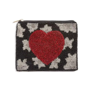 Bordado a mano con cuentas nueva colección Corazón y estampado de animales monedero con cuentas la parte posterior de la bolsa es uso de tela para mujeres y niñas - Product Image 1